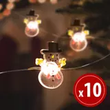 Kép 3/3 - Family LED fényfüzér, hóember, 10 LED, melegfehér, 2xAA, 1,2 m