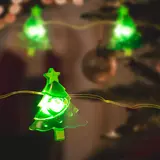 Kép 1/3 - Family LED fényfüzér, karácsonyfa, 10 LED, melegfehér, 2xAA, 1,2m