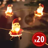 Kép 2/3 - Family LED fényfüzér, mikulás, 10 LED, melegfehér, 2xAA, 1,2m