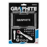 Kép 2/2 - Graphite bit és dugókulcskészlet, racsnis, vegyes, 26 darabos