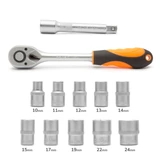 Kép 4/5 - Handy 10857B dugókulcs készlet, 1/2&quot;, 10-24mm, 12db