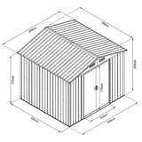 Kép 2/2 - Hecht 6x8 Plus kerti szerszámtároló ház, 2x2.6x2.1m