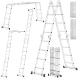 Kép 1/11 - Higher ML-104A többfunkciós csuklós alumínium létra podeszttel, 4x4 fok