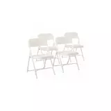 Kép 1/2 - Párnázott összecsukható szék, fehér, 4db