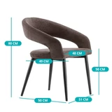 Kép 3/3 - Timeless Home Luna 2 darabos szék szett, kék