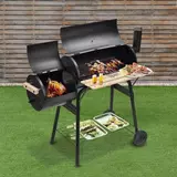 Kép 1/6 -  2in1 faszenes BBQ grill és smoker 