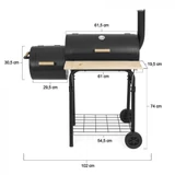 Kép 4/6 -  2in1 faszenes BBQ grill és smoker 