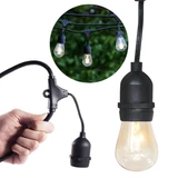 Kép 2/7 - Vízálló dekor égősor, 15 db E27 LED lámpával, 14,6 m, melegfehér
