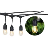 Kép 6/7 - Vízálló dekor égősor, 15 db E27 LED lámpával, 14,6 m, melegfehér