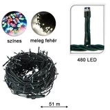 Kép 3/4 - LED-es karácsonyi fényfüzér, 8 beállítás, 480 LED, 51 méter, színes