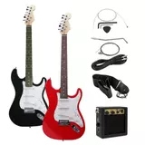 Kép 1/2 - Elektromos gitár szett kezdőknek, ajándék erősítővel, piros-fehér