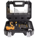 Kép 5/5 - Hoteche akkus fúrógép készlet kofferben, 10mm, 12V, 230V, 59db (1.3Ah akkuval és töltővel)