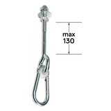 Kép 2/2 - Hintacsukló karabinerrel, fix M12x130mm, (ET)
