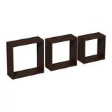 Kép 1/3 - Fali polc, négyzet, wenge, 3db-os