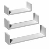 Kép 1/3 - Fali polc &quot;U&quot;, fehér, 3db-os