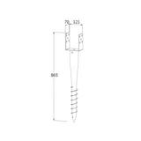 Kép 2/2 - Becsavarható oszloptalp (talajcsavar), tüzihorganyzott, 120x865/4mm, (ET)