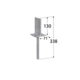 Kép 2/2 - Betonozható oszloptalp "T", horganyzott, 70x130/8mm, (ET)
