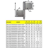 Kép 3/3 - Ajtódiópánt bliszterben, balos, 100mm, 2db