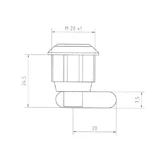 Kép 2/4 - C-37 bútorzár +2 kulcs, hengeres