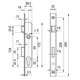 Kép 2/2 - Elzett portálzár 16mm/3398 + zárbetét, 30x30-ba
