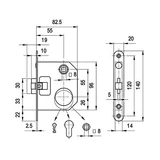 Kép 2/2 - Ezett Ikva 1392 ajtózár, lővér cilinderes