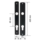 Kép 2/2 - SB ajtókilincs 410 + portálcím 85mm cilinderlyukas fehér