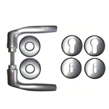 Kép 1/4 - SB ajtókilincs 410 + rozetta (kulcslyukas, cilinderlyukas) F1 eloxált