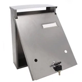 Kép 2/4 - Kültéri, álló, felnyíló postaláda névtartóval "Minima", inox, 21x31cm