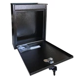 Kép 3/3 - Kültéri, álló, lenyíló, postaláda névtartóval, bronz, 22x32cm