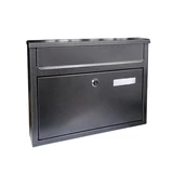 Kép 1/3 - Kültéri, fekvő, lenyíló postaláda névtartóval"Varia", szürke, 35x28cm