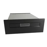 Kép 1/3 - Oszlopba építhető postaláda névtartóval, bronz, 26x10cm, 25-46cm