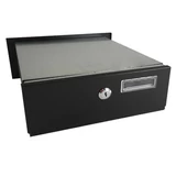 Kép 3/3 - Oszlopba építhető postaláda névtartóval, bronz, 26x10cm, 25-46cm