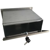 Kép 2/3 - Oszlopba építhető postaláda névtartóval, inox, 26x10cm, 25-46cm