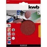 Kép 2/3 - KWB PROFI QUICK-STICK tépőzáras alu.oxid csiszolópapír 5 db fémre, fára 125 mm G80 