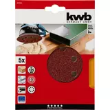 Kép 2/3 - KWB PROFI QUICK-STICK tépőzáras alu.oxid csiszolópapír fémre, fára  5 db, 125 mm G60