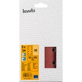 Kép 2/2 - KWB QUICK-STICK tépőzáras alu.oxid  csiszolópapír 5db fémre, fára 115 x 230 mm G40