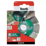 Kép 2/2 - KWB PROFI GREEN-LINE szegmentált gyémánt vágókorong 115x22mm