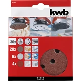Kép 2/5 - KWB Profi tépőzáras csiszolókorong készlet, 125mm, 30db