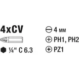 Kép 4/5 - KWB szabadidő kés bittartóval, 4db bittel, 80mm