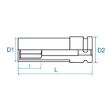 Kép 2/3 - King Tony  1/2" kerékszerelő dugókulcs, 21mm (Hyundaihoz)