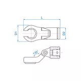 Kép 2/3 - King Tony billenő fékcső-kulcsfej 3/8&quot;, 11mm