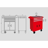 Kép 3/6 - King tony szerszámos kocs,i 3 fiókos