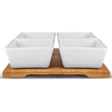 Kép 2/4 - Lamart LT9018 BAMBOO tál készlet tálcával, 19x19cm, 5 részes