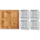 Kép 3/4 - Lamart LT9018 BAMBOO tál készlet tálcával, 19x19cm, 5 részes