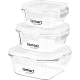 Kép 1/2 - Lamart LT6012 AIR ételtároló szett szilikon tömítéssel, üveg, 3 részes