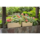 Kép 2/7 - Lamela Begonia rattan balkonláda, 19x56x19,5cm, grafitszürke