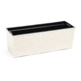 Kép 1/7 - Lamela Begonia rattan balkonláda, 19x56x19,5cm, krém