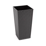 Kép 1/10 - Lamela Finezja rattan kaspó, 35cm, grafit metál