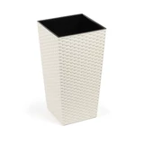 Kép 1/9 - Lamela Finezja rattan kaspó, 19cm, krém