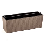 Kép 1/7 - Lamela Begonia rattan balkonláda, 19x56x19,5cm, mokka